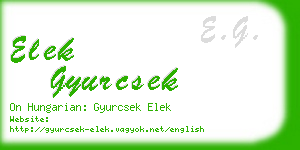 elek gyurcsek business card